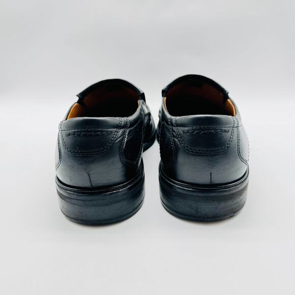 Ecco Shoes Mens EU 47 US 13 Black Leather Driving Loafers Slip On Casual Comfort - Picture 6 of 13